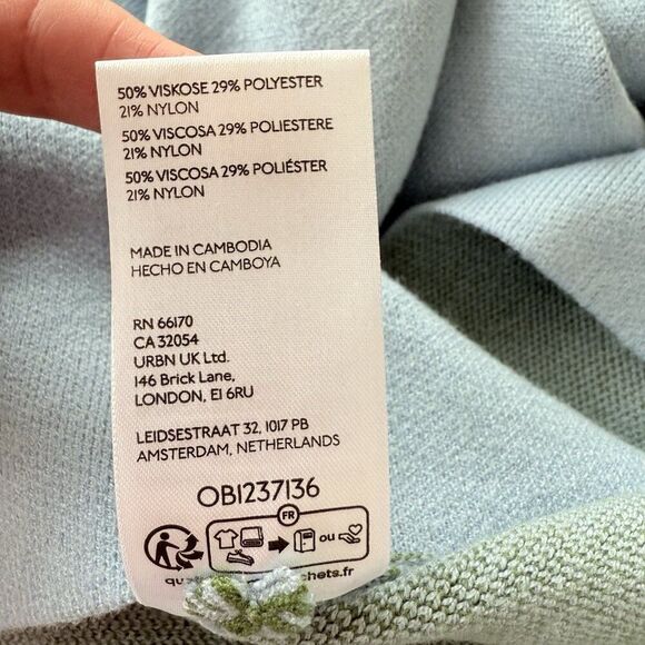 Anthropologie Maeve CARYS Mock Neck Sweater Womens Large Blue Green Oversized - Picture 4 of 13